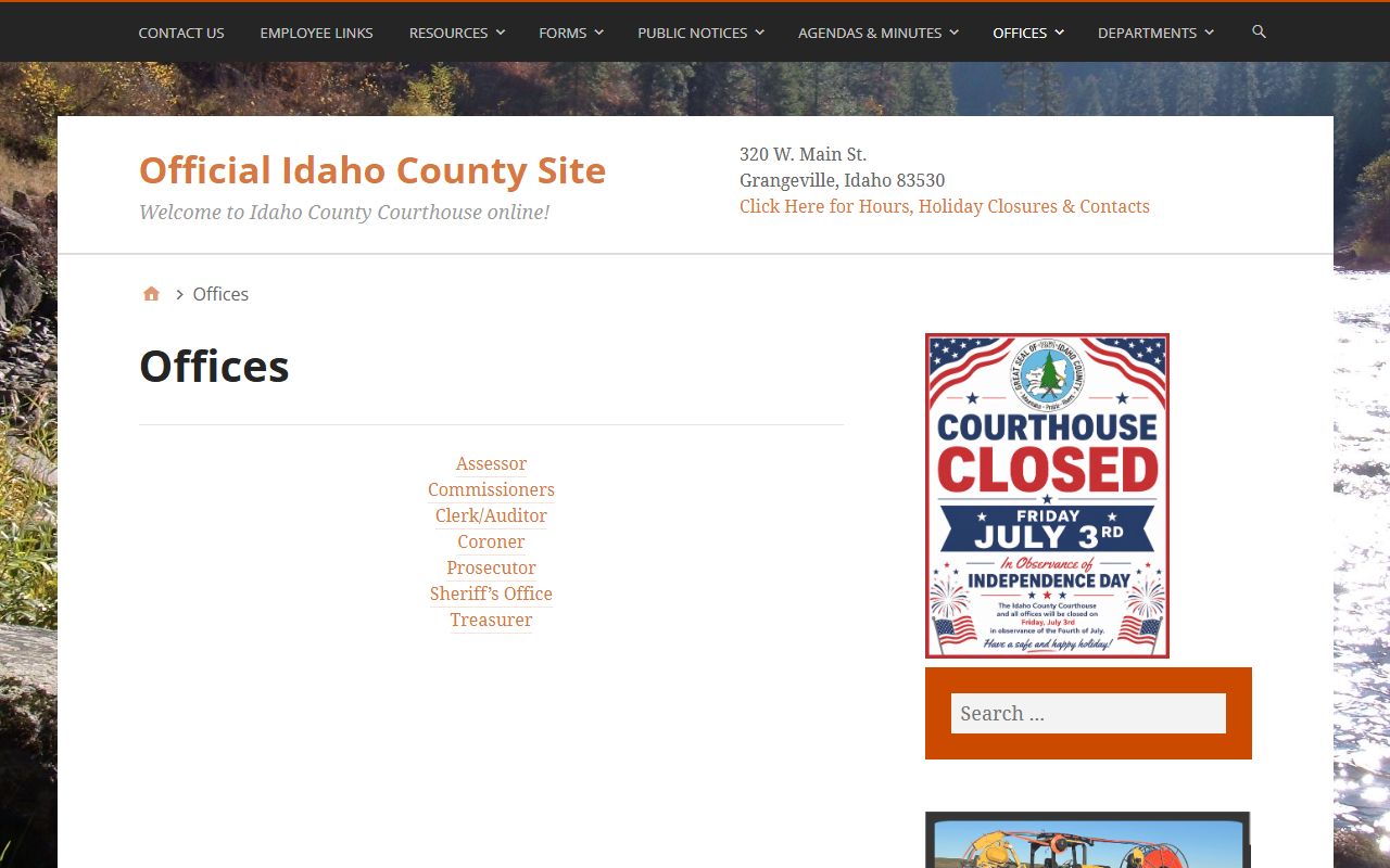 Idaho County court records office directory