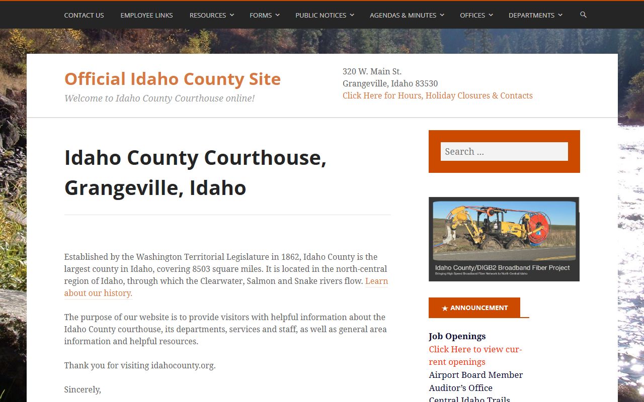 Idaho County court records official courthouse homepage