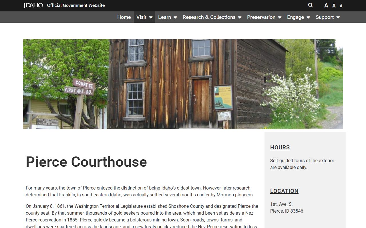 Idaho County court records Pierce Courthouse history
