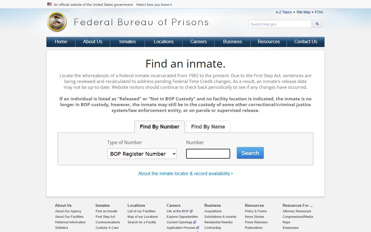 Idaho County inmate records Federal Bureau of Prisons inmate locator